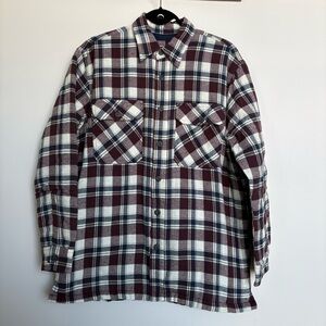 Canyon Guide Fleece Lined Flannel Shirt Jacket Mens L Plaid Shacket Workwear